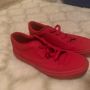 Red lace up vans